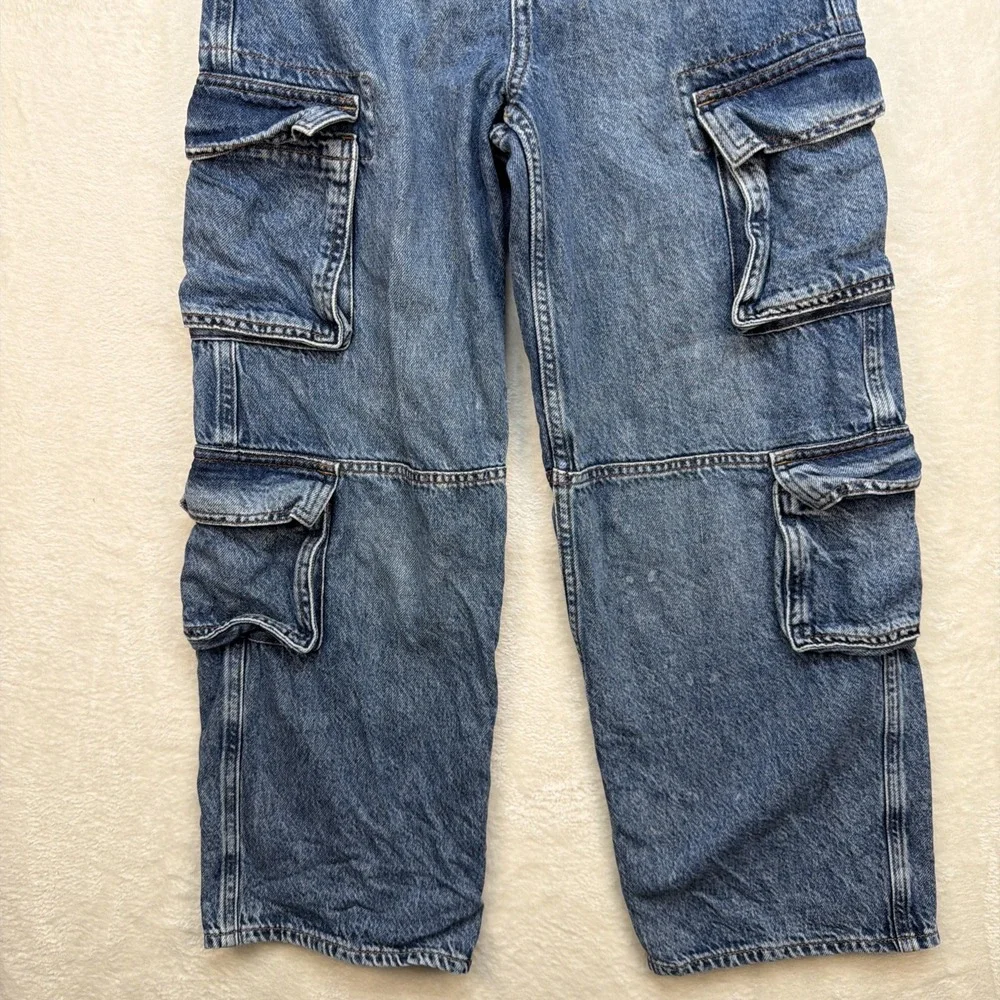 Gap Kids Cargo Jeans Boys‎ Size 12 Baggy Wide Leg Y2K Streetwear Denim